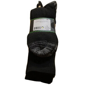 Mens‎ 3 Pack  Black Work Crew Socks Shoe Size 6-12 NEW